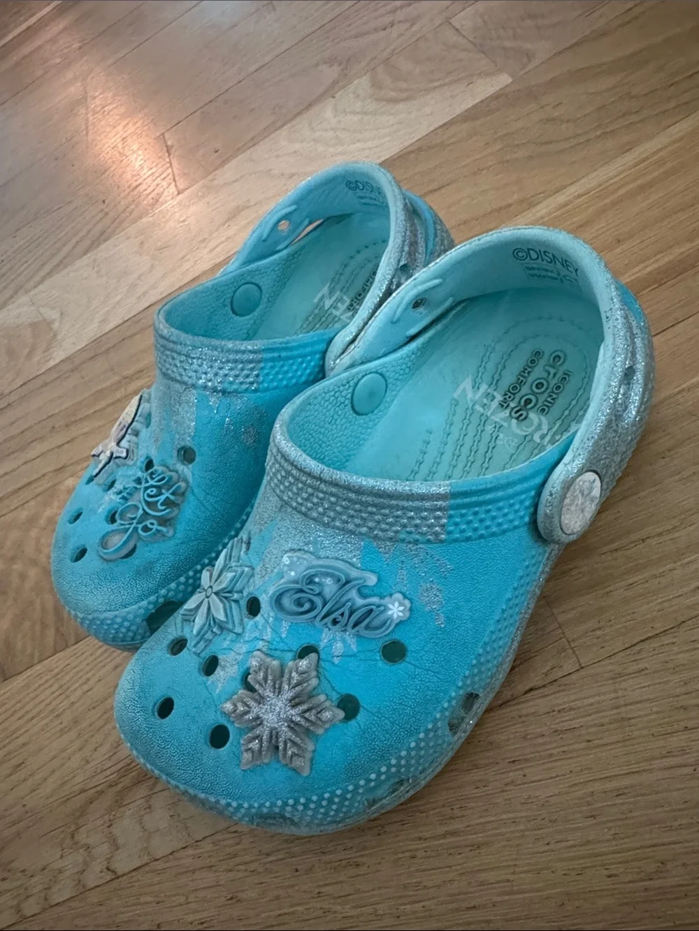 Disney Elsa Turquoise Glitter Kids Clogs